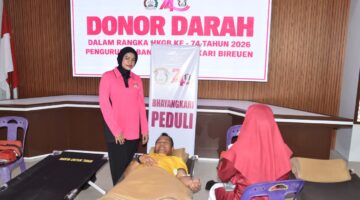 Peringati HKGB Ke-74, Bhayangkari Cabang Bireuen Gelar Olah Raga dan Donor Darah